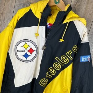NFL Pro Player Pittsburgh Steelers Vintage 90s Pullover Jacket Size Large